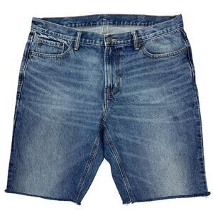 Old Navy Dad‎ Jean Shorts Men's 38" Medium Wash 100% Cotton Grunge Denim Jorts